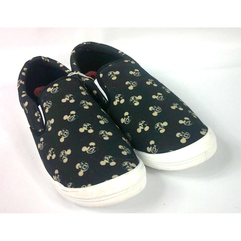 Disney Minnie Mouse Allover Print Slip on Canvas Shoes Black Women's Size 10 New